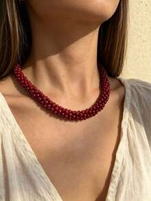 Monlansher New Women's Beaded Magnetic Clasp Fashion Choker Necklace, Personalized Casual Versatile Daily Wear - N0508 - Beaded Design - View 6