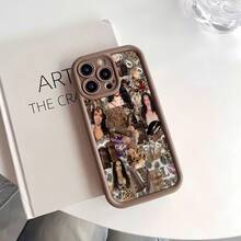 Estética de leopardo de  marrónfunda de teléfono Fundas compatibles con ,Apple,VIVO,OPPO,,, y Honor.Fabricadas en silicona TPU,ofrecen protección contra golpes y caídas. - Marrón - Ver 4