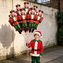 10pcs Mini Nutcracker Soldier Balloons, Christmas Party Decoration Balloons, Children's Toy Balloons, Nutcracker Balloons - Multicolor - View 2
