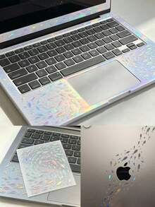 1pc Colorful Fish School Transparent Sticker, Gradient Holographic Underwater Fish & Star Decal, Waterproof Removable Self-Adhesive DIY Decoration For Laptop Shell And Palm Rest School Supplies - Laser Fish - View 5