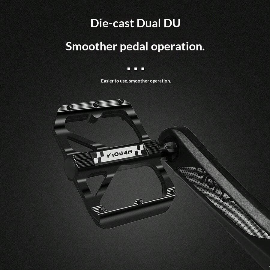 1PC Mountain Bike Aluminum Alloy Pedal With Dual DU Bearings, Anti-Slip Wider Pin Pedal For Cycling Accessories