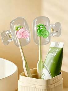 Lemon Shaped Toothbrush Holder - Cute Design For Travel And Home Storage With Transparent Lid, Compact Portable Design Easy To Carry, Protects Toothbrush Head, Dual Drainage And Ventilation Function, Suitable For Home, Dorm And Travel Use | Cute Toothbrush Head Storage Holder Suitable For Bathroom Storage, Suitable For Home And Dorm Fatkun Use - Multicolor - View 6