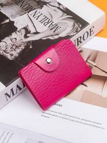 Porta Tarjetas con Patrón de Elefante, Billetera para Tarjetas Bancarias, Funda para Tarjetas Multibolsillo, Clip para Tarjetas de Regalo de Negocios, Seguros y Publicidad Impresa al por Mayor - Rosa Fucsia - Ver 2