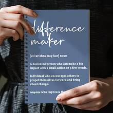 1本獨特禮品螺旋裝訂筆記本，男女通用，附「Difference Maker」定義，激勵人心，適合作為貼心感謝禮物與學校用品 - E - 查看 4