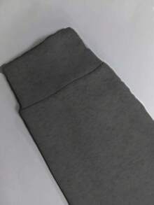 2 piezas Conjunto de chaqueta de sudadera de unicolor casual y pantalón de pierna recta, de tela de felpa suave, adecuado para primavera, otoño e invierno elegante - Gris oscuro - Ver 5