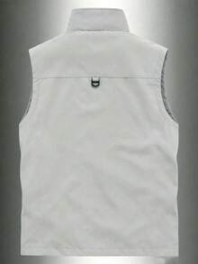 Men's Outdoor Multi-Functional Utility Vest, Spring/Summer Fishing Photography Casual Jacket With Multiple Pockets Sports - White - View 2