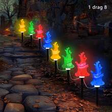 1-8pcs Halloween Solar Ghost Tree Lights, IP44 Waterproof LED Outdoor Halloween Lights, Solar Powered Ghost Tree Pathway Lights, Suitable For Sidewalks, Gardens, Yards, Patios, Walkways, Halloween Parties And Holiday Decorations - 1 to 8 - View 11