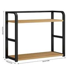 2-Tier Spice Rack Countertop Organizer Shelf, Space Saving Coffee Bar Shelf With Carbon Steel & Wood – Easy Assembly, Multi-Purpose Kitchen Storage Rack - Black - View 3