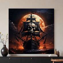 500pcs Adult Mini Jigsaw Puzzle Box - This Precision-Cut Adult Challenge Level Puzzle Features A Moonlit Skull Pirate Ship Theme, Scratch-Resistant And High Difficulty. Suitable For Adult Leisure And Family Interaction, Can Be Used As DIY Home Decor Or Art Collection After Completion, Also Fits Halloween And Christmas Atmosphere, A Great Gift For Brain Exercise And Creativity. - Multicolor - View 5