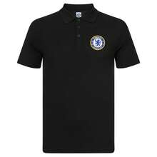 Chelsea FC Mens Crest Polo Shirt - 黑色 - 查看 1