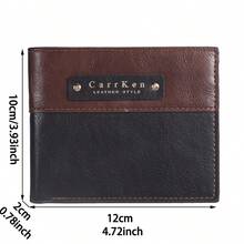 CarrKen 男士拼接配色短夾式錢包，橫向信用卡與身分證卡夾，男士錢包 - 彩色 - 查看 3