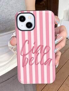 1pc Minimalist Artistic Colorful Striped Pattern Glossy 2-In-1 Film Shell Full Coverage Hard Phone Case Compatible With Samsung/ 11/12/13/14/15/16/17 Pro Max - Multicolor - View 2