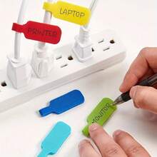 8/16/32pcs Colorful Reusable Cable Ties With Write-On Labels, Adjustable Wire Organizer Straps For Cord Management, Cable Identification, Home Office Desk Setup & Electronic Accessories Storage - Multicolor - View 2