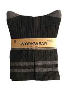 Workwear Crew Socks - 12 Pairs Unisex Work Socks - UK 6-11 Size - Crew Length - Color default - View 11