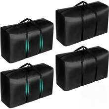 Bolsa de Almacenamiento 4Unidad,Bolsas de Mudanza Grandes,Bolsa de almacenamiento resistente,Perfecto para guardar ropa, juguetes, edredones y sábanas,ahorrador de espacio(negro) - Negro - Ver 1
