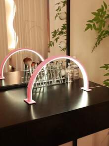 Guanova 1pc Small Crescent Moon Shaped Table Lamp, Nail Art Lamp, Adjustable Lighting, 3 Color Temperatures, Shell: White / Pink / Black Optional, Desktop LED Nail Art Lamp, Button Switch, One-Key Control, Easy To Use. Suitable For Personal Nail Art, Makeup, Crafting, Desk And Bedside Table, Can Be Used As Graduation, Birthday, Holiday Gift. - Half-moon Nail Lamp - View 4
