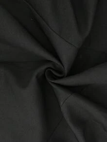 Vintage Military Style Gold Button Short Blazer, Women's Stand Collar Padded Shoulder Elegant Black Short Jacket, Fashionable Evening Outerwear - Black - View 10