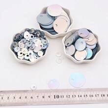 10/20/30mm Silver Holografic Big Hole Sequins 1-3cm Large Sequin With Large Hole PVC Loose Flat Round Sequin Paillettes DIY Sewing Wedding Crafts Jewelry Earring Accessory - 20 Grams - View 5
