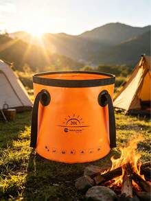 Cubo de agua plegable, cubo de camping portátil, cubo plegable para lavar el coche, cubo de agua para pesca, equipo de viaje al aire libre - Multicolor - Ver 8