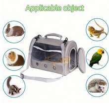 Transparent TPU Portable Travel Backpack – 1 Pet Carrier, Suitable For Hamsters, Rabbits, Lizards And Small Animals - Grey - View 11