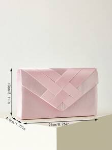REMANLAND Exquisite Plaid Women's Shoulder Bag, Elegant Fashionable Pink Clutch Bag, Women's Evening Bag, Suitable For Women's Parties, Weddings, Evening Dinners, Banquets And Other Occasions, Ideal Choice For Party Girls And Women, Also The Best Gift For Women. - Pink - View 5