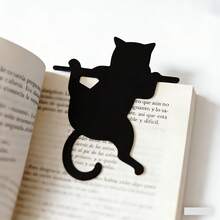 Black Cat Cute Bookmark, Cat Lover Gift, Bookmark For Students And Teachers, School, Home, Black Cat Gift Bookmark Home Decor Cute Cartoon - A - View 1