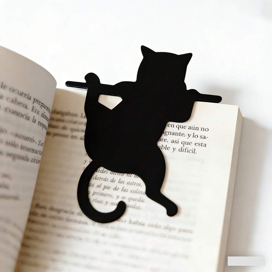 Black Cat Cute Bookmark, Cat Lover Gift, Bookmark For Students And Teachers, School, Home, Black Cat Gift Bookmark Home Decor Cute Cartoon - A - View 1