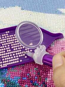 Plastic Magnifying Glass, LED Diamond Painting Pen Light Strip Magnifier, Suitable For Diamond Painting Tools, Diamond Embroidery, Cross Stitch, Beading And Handicrafts - A - View 2