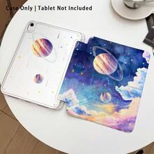 行星、雲朵、月亮與星星圖案，1件平板電腦保護殼附支架，相容於 Honor 8/9/10/X8/X8A/X9/X8Pro/X9Pro、MatePad Se 11"/MatePad 11"/11.5"、MatePad Pro、Apple 10th/11th Gen 2025 (A16) - 款式23 - 查看 2