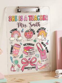 Tableaux d'écriture décoratifs en acrylique transparent personnalisables, cadeau parfait pour les enseignants, convient pour les bureaux de classe, la rentrée scolaire et les fournitures de bureau de classe. Disponible en sets de une pièce, trois pièces et cinq pièces. - Multicolore - Voir 8