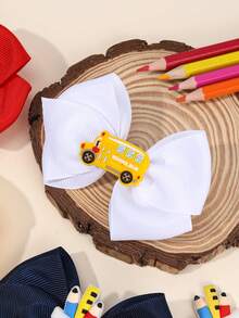 8pcs Back To School Hair Bow Clips,Solid ColorBarrettes With Cute Accessories,Casual Fashion School Style Hair Accessories For Women - Multicolor - View 4
