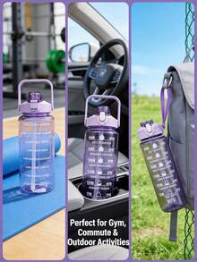 1 pieza Botella de agua deportiva de gran capacidad de 750ml - Con pajita, escala de medición, taza de pajita portátil para deportes y fitness, taza de café, taza de té con leche, taza de bebida diaria, taza de deportes al aire libre, adecuada para uso en el hogar, dormitorio, oficina, trabajo al aire libre y viajes de hidratación, unisex, decoración del hogar, temporada de regreso a la escuela, regalo para mujeres, regalo para hombres, regalo familiar - Multicolor - Ver 7