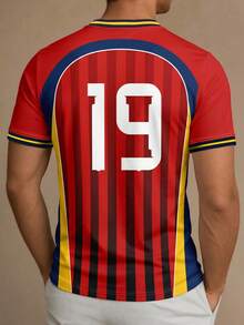 KOVSEE 西班牙足球球衣 男款 #19 運動球迷 T-shirt 紅色 - 紅色 - 查看 2