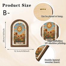 1/3pcs Rustic Style Celestial Sun Moon Star Arch Wooden Wall Hanging Decor, Suitable For Bedroom, Living Room, Meditation Space, Vintage Design, Create Home Atmosphere Decoration, 2D - Wooden Ornaments - View 12
