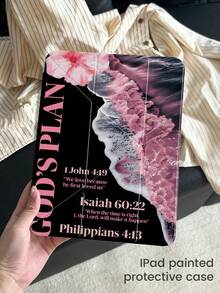 This Exquisite And Cute Cartoon Flower Letter Wave Double-Sided Painted Acrylic Transparent Crystal Back Cover Is Shockproof And Durable, Suitable For IPad 7th, 8th (10.2 Inch) And 10th Generation. It Features A Built-In Pen Slot, Supports Sleep/Wake Function And Multiple Folding Stand Modes, Making It An Excellent Holiday Gift. - 彩色 - 查看 3