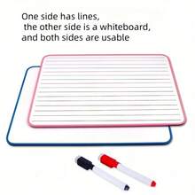 1pc White Board, One Side With 4 Lines And 3 Slots, Other Side Is Whiteboard/Message Board, Smooth Writing, Dry Erase, Reusable (1pc Board Only, 3pcs/Set, 1 Board + 1 Pen + 1 Clip) - Double-sided Whiteboard - View 8