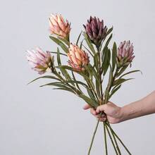 1pc 26" Artificial King Protea Flower, Suitable For Autumn And Thanksgiving Decor, Bohemian Wedding Centerpiece, Halloween Party And Rustic Home Decor, Realistic Artificial Flower/Lifelike Tropical Flower - Multicolor - View 2