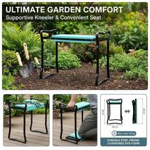 Outsunny 2 In 1 Garden Kneeler Seat Kneeling Pad Support Bench Foldable Knee Protector, Green-XY497375 - 01-0134 - View 6