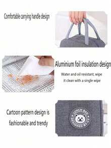 Tas Bekal Terisolasi Motif Beruang, Lapisan Aluminium Foil Tahan Air, Cocok untuk Sekolah dan Kantor, Menjaga Makanan Tetap Segar dan Lezat, Kotak Bento, Tas Portabel, Tas Penyimpanan Makanan Dapur dan Piknik - MultiWarna - View 10