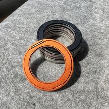 超薄 0.12 英吋圓形手機支架，支援無線充電，雙面鋁合金材質堅固防鏽，360 度旋轉附喀噠聲可紓壓，可折疊，便攜耐用且時尚 - 橘色 - 查看 6