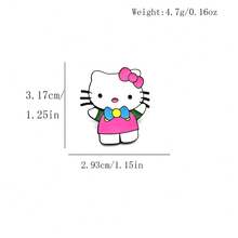 1 pieza Insignia de metal con diseño de gato de dibujos animados lindo y dulce, broche de aleación, accesorio para bolso, pin - Multicolor - View 6