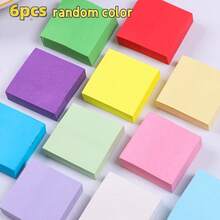 600 piezas (6 rollos - color aleatorio) Mini notas adhesivas, blocs de notas de colores. El papel de notas presenta un diseño cuadrado pequeño, fácil de rasgar y usar. Su forma compacta es perfecta para uso en oficina, escuela o el hogar. - Unitalla - Ver 8