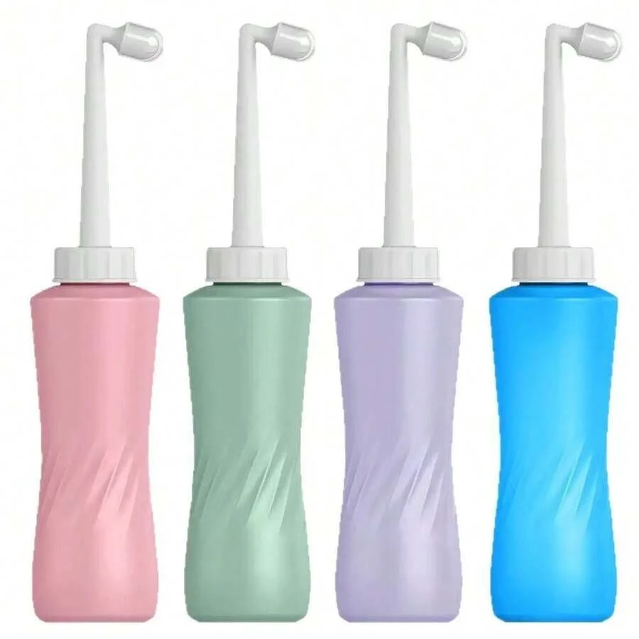 1pc Portable Travel Sitz Bath Bottle, Leak-Proof Women's Hygiene Cleaning Spray Bottle, Portable Intimate Area Hygiene Cleanser, Large Capacity Hand-Held Bidet, 500ml - Multicolor - View 1