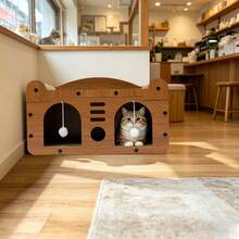 YUNRUX 2-In-1 Cat House With Cat Bed, Scratching Board And Play Balls (2 Plush Balls) - 1PC - 查看 5