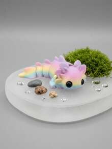 19 Colors Cute Axolotl Desktop Decor - Adorable Small Sculpture Companion Suitable For Room And Office Desk Decoration, Mini Figurine For Home, Holiday Decor, Cool Toy Fit For Children Over 3 Years Old, Perfect Gift For Animal Lovers And Kids Birthday - Multicolor - View 3