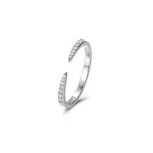 1 pièce Bague ouverte élégante plaquée or en argent sterling S925 avec zircone, convient pour le port quotidien des femmes - Bague XY en or - Voir 5