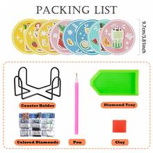 8pcs/Set Diamond Painting Coaster Set With Cup Pattern Coasters (With Stand) - DIY Diamond Art Craft Kit For Home Decor, Beginner Diamond Kit Craft Supplies, Faux Diamond Art Craft Supplies Gift - Cup Pattern - View 4