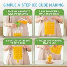 100/50/40/20pcs Ice Bag Set, Disposable Self-Sealing Bags, Durable Practical High-End Ice Bags, Suitable For Refrigerator, Beverages And Parties, Includes 1 Silicone Funnel - White - View 7