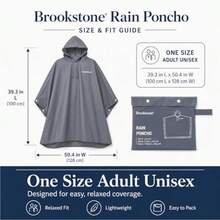 Brookstone Rain Poncho - Lightweight Reusable Waterproof Hooded Travel Rain Gear Poncho For Men And Women - As Pic - View 6