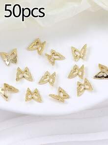 10pcs/50pcs/100pcs Nail Art Nail Charm Nail Accessories Y2K Style Three Dimensional Luxury Hollow Butterfly Mixed Material Pack DIY Handmade Decorations, Bags, Phone Cases, Cups, Clothes, Shoes - Multicolor - View 9